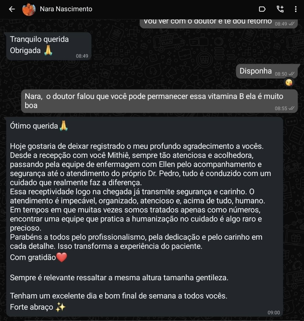 Depoimento de paciente — Nara Nascimento