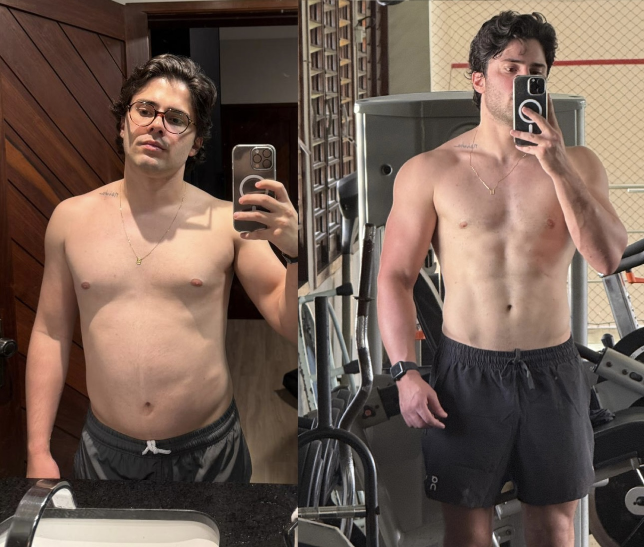 Caio — antes e depois